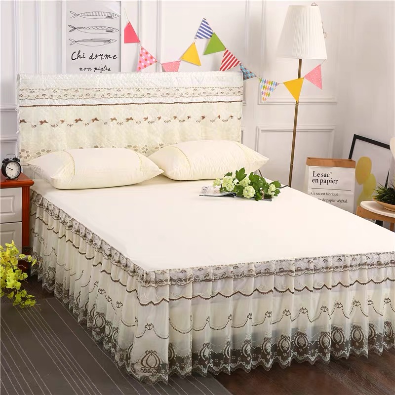 5*6 3PC BED SKIRT(CREAM)