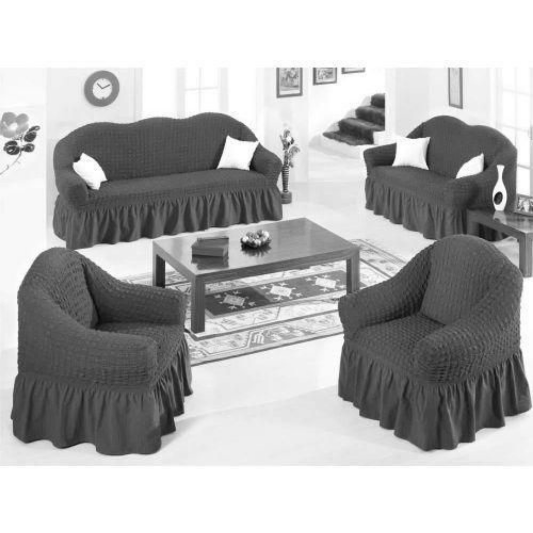 Turkish Sofa Covers(3+2+1+1)Dark Grey