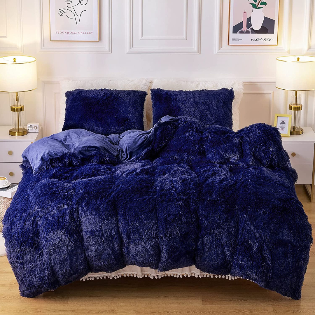 6Pc Fluffy Duvet (Navy Blue)