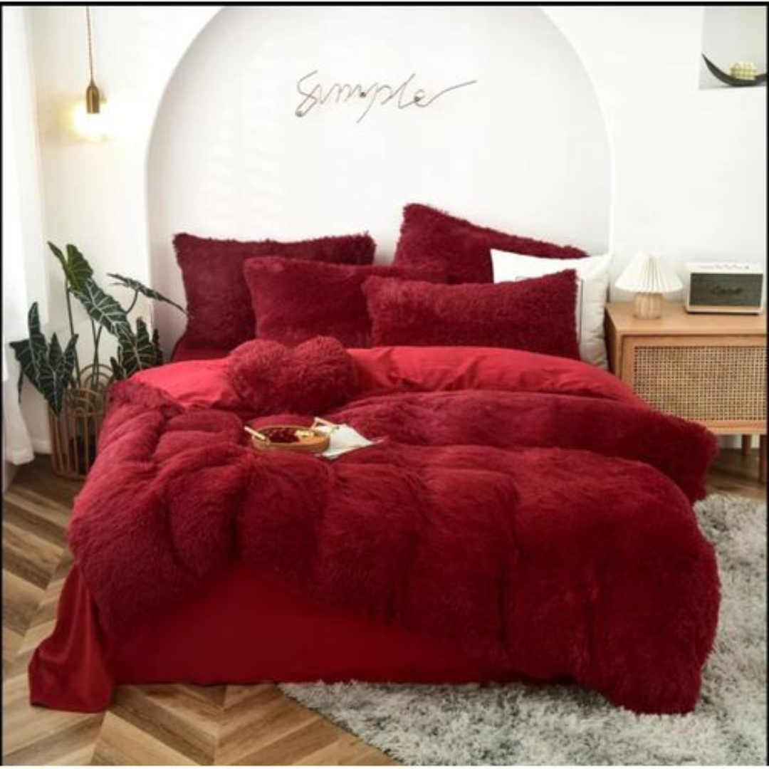 6Pc Fluffy Duvet (Maroon)